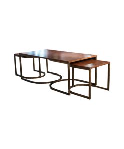 3-Piece Haven Home Lincoln Nesting Table Set, Deco Walnut