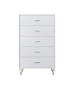 Wooden Chest with Five Drawers, White