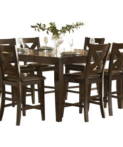 7-Piece Creekmore Dining Set Counter Height Table and 6 Chair Merlot