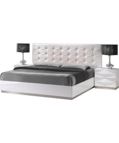 Verona Modern 3-Piece Bedroom Set, White, King