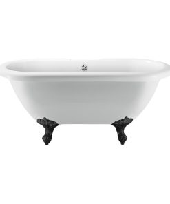 67" Streamline N1121BL-WH Clawfoot Tub and Tray With External Drain