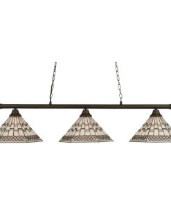 Toltec Lighting 373-DG-910 Oxford - Three Light Billiard