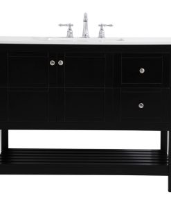 42" Single Bathroom Vanity In Black