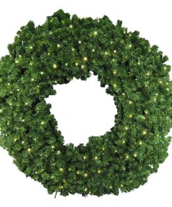 5' Sequoia Wreath Pre-Lit With Warm White LEDs