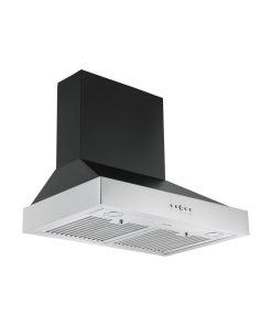 30 in. 600 CFM Pyramid Range Hood in Black and Stainless Steel