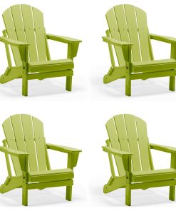 WestinTrends 4PCS Outdoor Patio Furniture Folding Adirondack Chairs, Lime