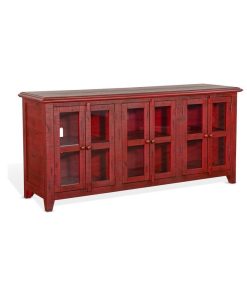 Sunny Designs 70" Wood TV Cabinet for TVs up to 80", Burnt Red