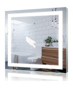 Vanity LED Lighted Backlit Wall Mounted Bathroom Mirror, 36x36", 2 Buttons