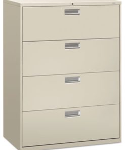 600 Series 4-Drawer Lateral File, Light Gray, 42"