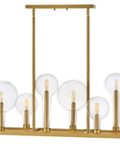 Ten Light Linear Chandelier in Transitional Industrial Style - 48.25 Inches