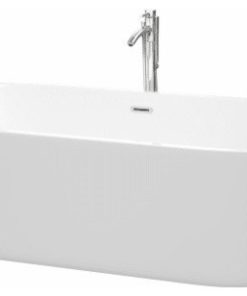 Wyndham Collection WCOBT101271ATP11 Carissa 71" Freestanding - White / Polished