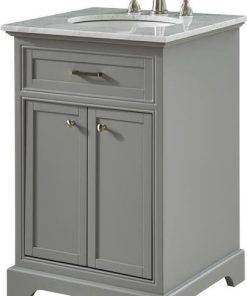 Vanity Cabinet Sink Contemporary Single Light Gray Solid Wood