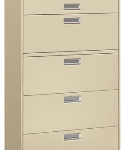 600 Series 5-Drawer Lateral File, Putty, 36"