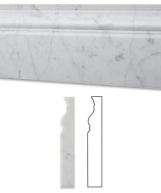 5"x12" Florence Ferrari White Baseboard Trim Molding Marble, Polished, Set of 50