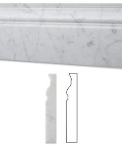 5"x12" Florence Ferrari White Baseboard Trim Molding Marble, Honed, Set of 50