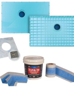 TrueDEK Shower Base, Pro Waterproof, Drain, Brushed Stainless, 55.1"x35.5"