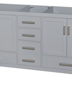 72 inch Double Bathroom Vanity in Gray, No Countertop, No Sink, and No Mirror