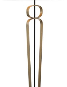 Valda Large Floor Lamp in Hand-Rubbed Antique Brass and Matte Black with Linen S