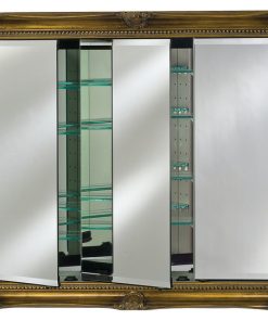 Vanerbilt Triple Door Framed Medicine Cabinet, Antique Silver, Medium, Royale