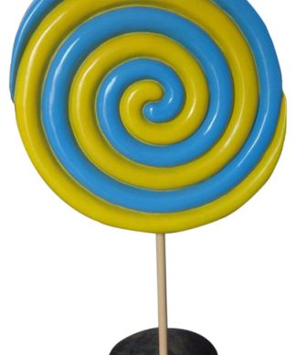 7' Blue And Yellow Peppermint Candy Tree With Base