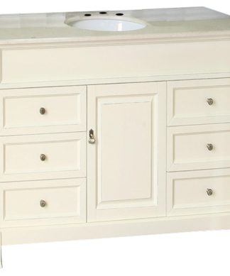 50" Single Sink Wood Vanity, Cream