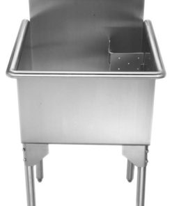 Whitehaus WHLS2020-NP 20" Brushed Stainless Steel Freestanding Utility Sink