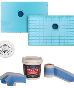 TrueDEK Shower Base, Pro Waterproof, Drain, White, 70.8"x32.2"