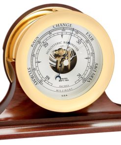 6" Chelsea Ship's Bell Barometer in Brass on Traditional Base