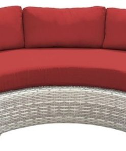 TKC Fairmont Curved Armless Patio Sofa in Red (Set of 2)