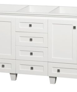 72 inch Double Bathroom Vanity in White, No Countertop, No Sinks, and No Mirrors
