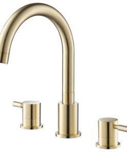 3-Hole Deck Mount Roman Tub Faucet, Satin Brass