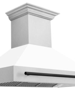 48" ZLINE Autograph DuraSnow Stainless Steel Range Hood, Matte Black