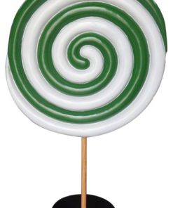 7' Green And White Peppermint Candy Tree With Base
