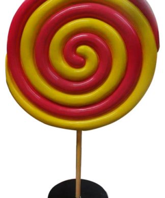7' Hot Pink And Yellow Peppermint Candy Tree With Base
