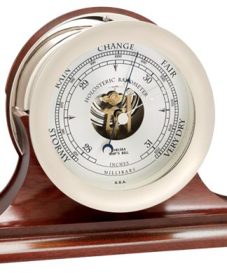 6" Chelsea Ship's Bell Barometer in Nickel on Traditional Base