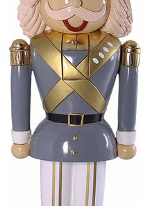 6' Nutcracker Wearing A Gray Coat