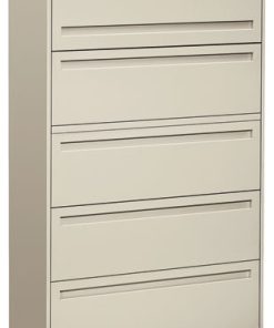 700 Series 5-Drawer Lateral File With Roll-Out, Posting Shelves, 42", Light Gray