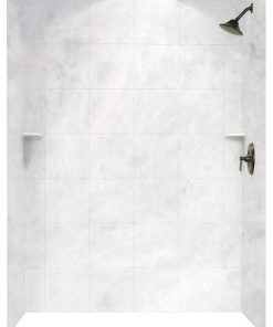 Swan 36x62x72 Solid Surface Shower Wall Surround, Ice