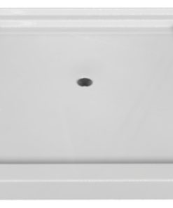 Valley Acrylic Double Threshold Acrylic Center Drain Shower Base 48", White, 48"