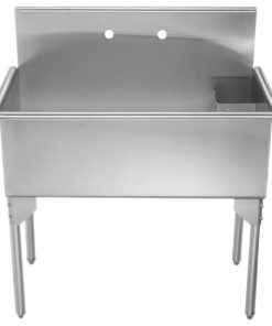 Whitehaus WHLS3618 Pearlhaus 21" x 39" Single Basin - Brushed Stainless Steel