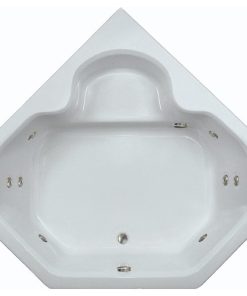 60"L x 60"W CW White Whirlpool Bath