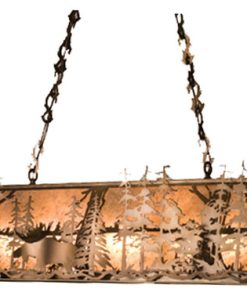 54 Long Moose Through the Trees Oblong Pendant
