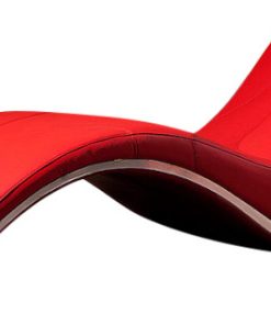 21" Red Faux Leather Leisure Lounge With a Metal Frame