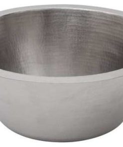16" Round Hammered Copper Bar Sink, Nickel