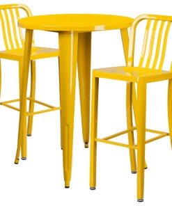 3-Piece 30" Round Metal Bar Set, Yellow
