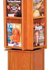 Wooden Mallet Divulge 12 Magazine 24 Brochure Spinning Rack