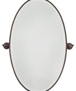 Xl Oval Mirror, BeveLED, Dark Brushed Bronze, Plated