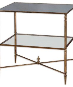 Uttermost 26120 Henzler Mirrored Glass Lamp Table