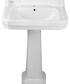 Whitehaus B112L-P Traditional Pedestal w/ Integrated Bowl and Rear Overflow