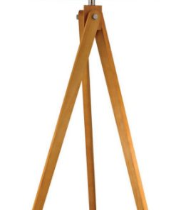63" Wooden Tripod Floor Lamp, Natural Wood Tone